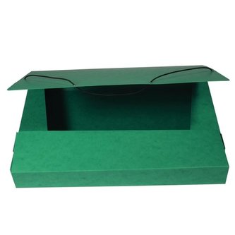 Prešpánový box na spisy s gumičkou A4, zelený