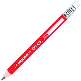 Grafitová tužka Kores Coach, s pryží, HB, 12ks