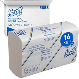 Skládané papírové ručníky KC SlimFold, bílé,1760ks