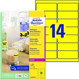 Neonové etikety, žluté, 99,1 x 38,1 mm, 350 ks