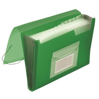 Aktovka Q-Connect,A4,transp.zelená,6 př.