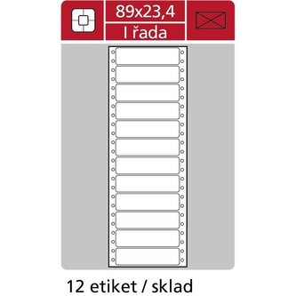 Tabelační jednořadé etikety, 89 x 23,4 mm, 6000 ks
