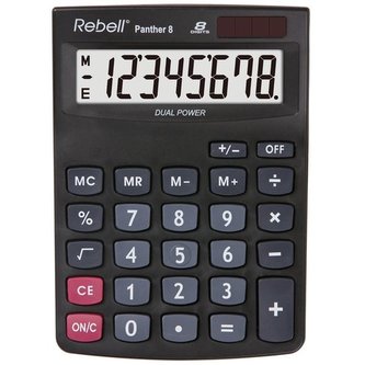 Stolní kalkulač.Rebell PANTHER 8 - 8-míst,černá Stolní kalkulač.Rebell PANTHER 8 - 8-míst,černá