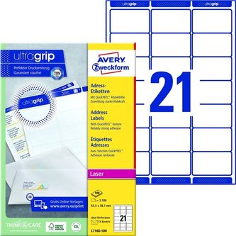 Adresní etikety, 63,5 x 38,1 mm, 2100 ks Adresní etikety, 63,5 x 38,1 mm, 2100 ks