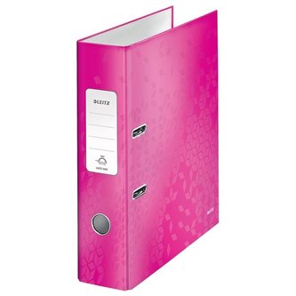 Pákový pořadač 180° WOW", růžová, 80 mm, A4, polaminovaný karton, lesklý, LEITZ