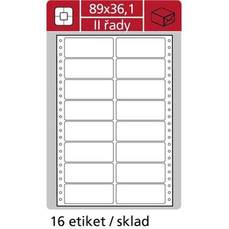 Tabelační dvouřadé etikety, 89 x 36,1 mm, 8000 ks