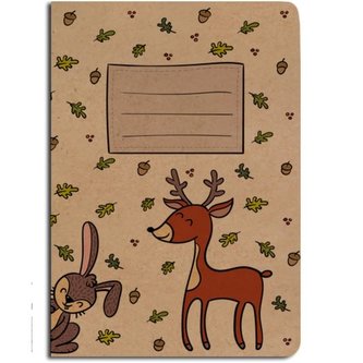 Sešit linkovaný A5, kraft, srnec