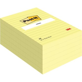 Bloček Post-it, linkovaný, 102x152 mm, žlutý