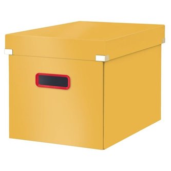 Úložná krabice "Cosy Click&Store", žlutá, vel. L, krychle, LEITZ 53470019