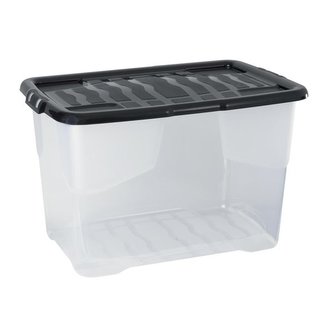 Plastová krabice CEP-transp.s černým víkem,65 l