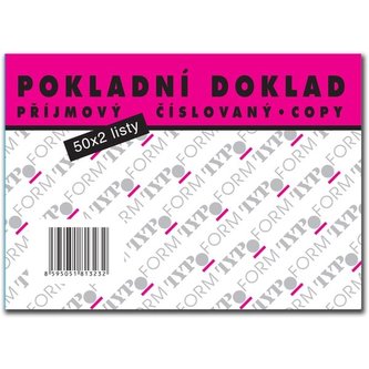 Příjmový pokladní doklad, číslovaný, 2x 50 listů Příjmový pokladní doklad, číslovaný, 2x 50 listů