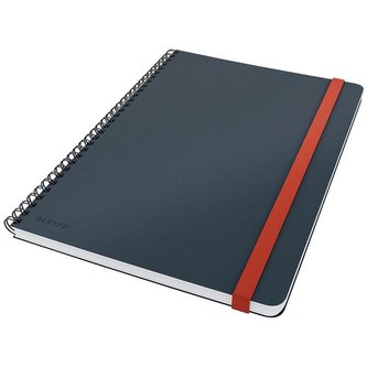 Spirálový sešit "Cosy Soft Touch", matně šedá, linkovaný, B5, 80 listů, LEITZ
