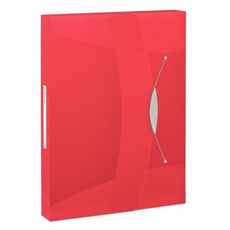 Box na spisy s gumičkou "Jumbo Vivida", Vivida červená, 40 mm, A4, PP, ESSELTE