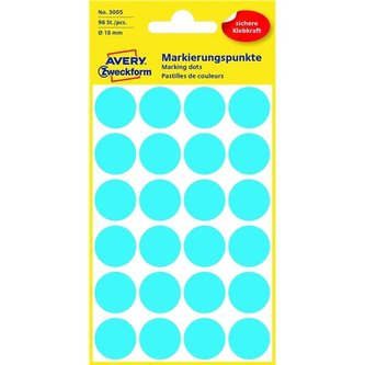 Kul.etikety Avery Zweckform-mod.,průměr 18 mm,96ks