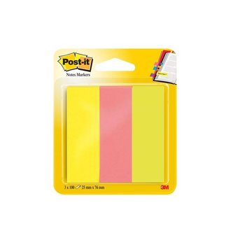 Značkovací bločky Post-it, 25 x 76 mm, mix barev