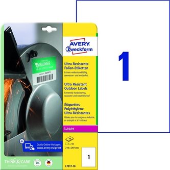 Ultra odolné etikety, 210 x 297 mm, 10 ks Ultra odolné etikety, 210 x 297 mm, 10 ks