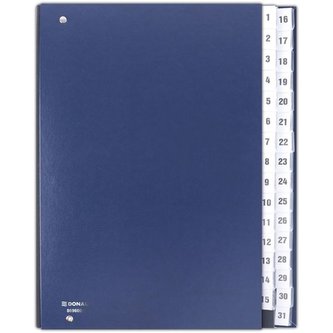 Třídící kniha, tmavě modrá, koženka, A4, 1-31, DONAU