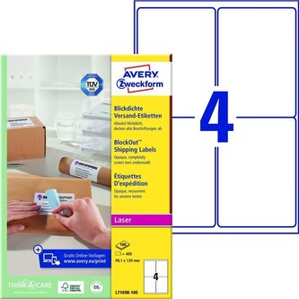 Etikety na balíky, 99,1 x 139,0 mm, 400 ks Etikety na balíky, 99,1 x 139,0 mm, 400 ks