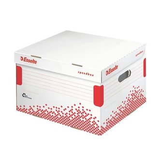 Rychle-složitelný archivační kontejner s víkem "Speedbox", vel. M, bílá, ESSELTE
