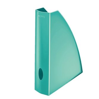 Stojan na časopisy "Wow", metalická ledově modrá, 60 mm, plast, LEITZ