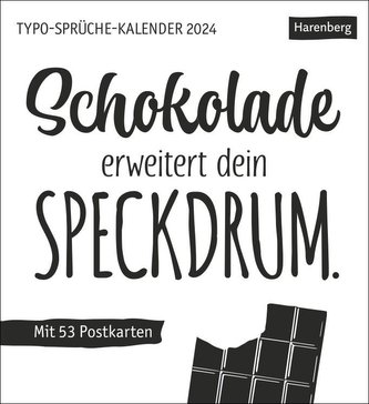Typo-Sprüche-Kalender Postkartenkalender 2024