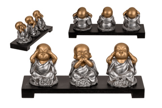 Dekorativní set sošek Buddha - Nevidím, neslyším, nemluvím, 20 cm