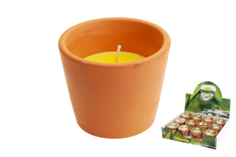 Repelentní citronella svíčka hnědá terakota 75 x 65 mm
