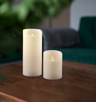 Dekorativní LED svíčky CANDLE LIGHT set 2 kusy 10+15 cm O 7,5 cm