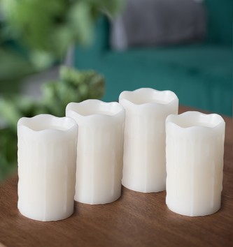 Dekorativní LED svíčky CANDELE NEW set 4 kusy 12,5 cm x O 8 cm