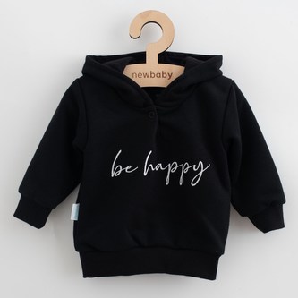 Kojenecká tepláková mikina s kapucí New Baby Be Happy - velikost 74 (6-9m)