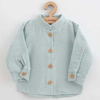Kojenecká mušelínová košile New Baby Soft dress mátová - velikost 68 (4-6m)