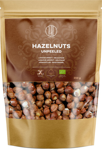 Brainmax Pure Lískové oříšky, neloupané, BIO, 250 g