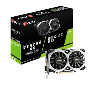 MSI VGA NVIDIA GeForce GTX 1650 VENTUS XS D6 4G OC, 4GB GDDR6, 1xDP, 1x HDMI, 1xDVI