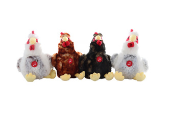 Plyš slepice/kohout  zvuková 22 cm