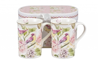 Porcelánový hrnek Birds 300 ml v dárkové krabičce, sada 2 ks