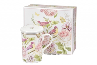 Porcelánový hrnek byliňák Birds 300 ml v dárkové krabičce