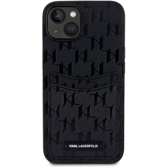 Karl Lagerfeld Saffiano Monogram Card Slot kryt pro iPhone 13 černý