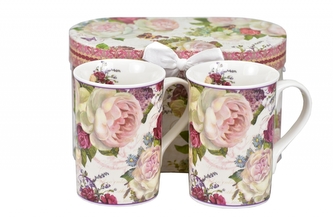 Porcelánový hrnek Paeonia 300 ml v dárkové krabičce, sada 2 ks