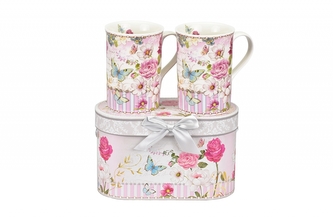 Porcelánový hrnek Rosa 300 ml v dárkové krabičce, sada 2 ks