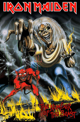 Textilní plakát - vlajka Iron Maiden: Number Of The Beast (70 x 106 cm)