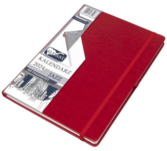 Kalendarz 2024 A4 tygodniowy Jazz czerwony