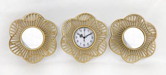 Plastový nástěnný set - hodiny a zrcadla Ø25cm- sada 3ks, 1/20
