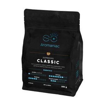 Káva Aromaniac Espresso Classic, zrnková, 250 g