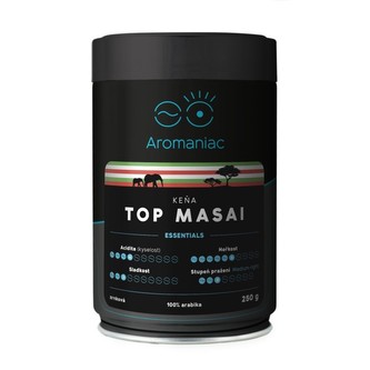 Káva Aromaniac Keňa Top Masai, zrnková, dóza, 250g