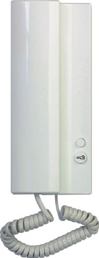 Domácí telefon Tesla Elegant s bzučákem a 1 tlačítkem el. zámku, bílá a černá