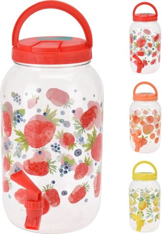 láhev 3,75l plast OVOCE s kohoutem, držadlo