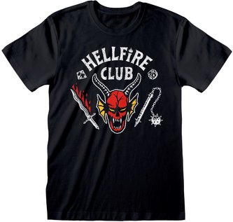 Pánské tričko Netflix|Stranger Things: Klub Hellfire (M) černá bavlna