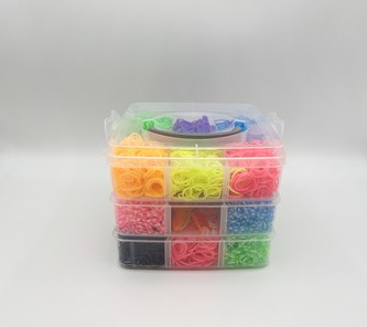 Sada gumiček 3 000 ks na výrobu náramků Loom Band - box velk