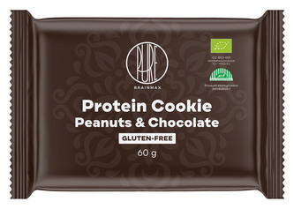 BrainMax Pure Protein Cookie, Arašídy & Čokoláda, BIO, 60 g