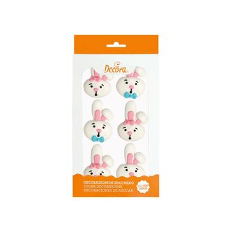 Cukrové zdobení na dort zajíček 6ks - Decora